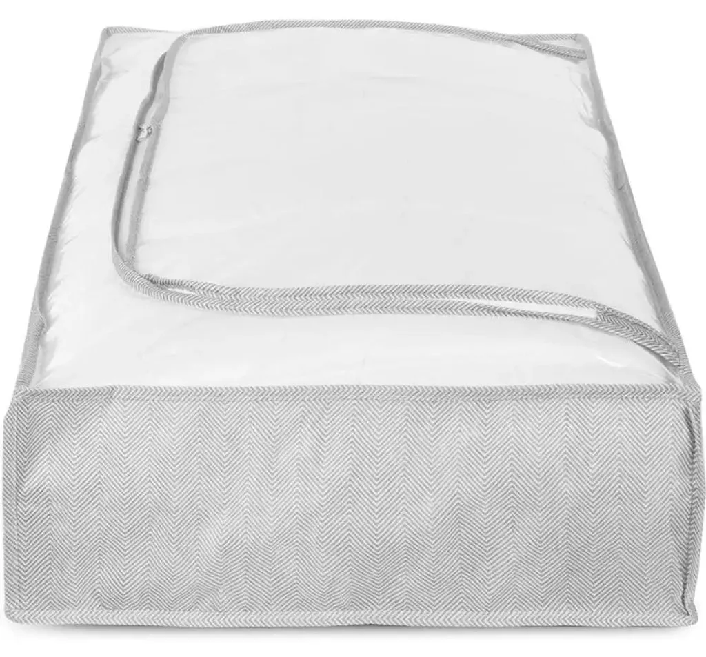 Compactor Boston Box de stockage textile bas gris 107 x 46 x 16 cm - 2