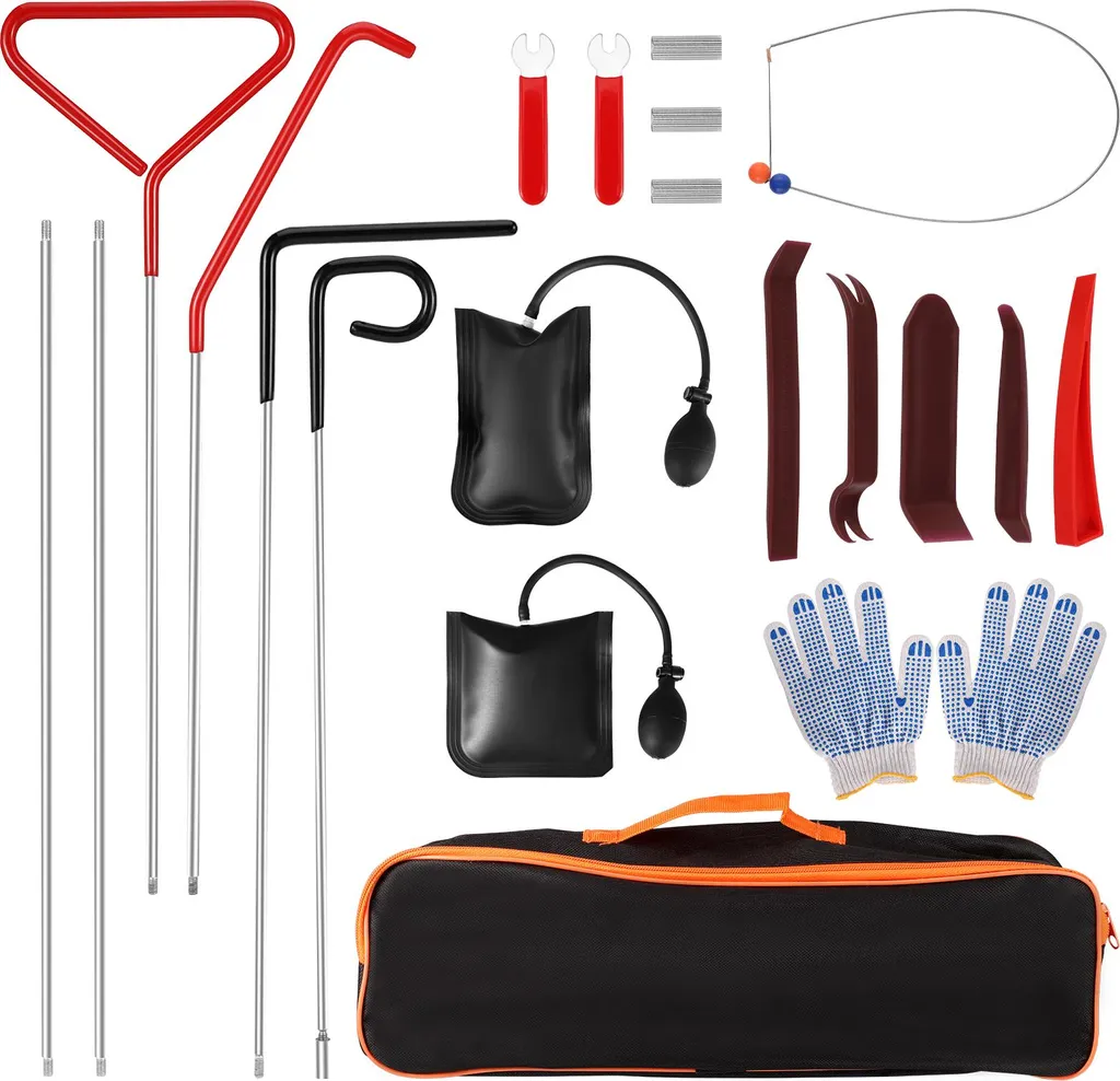 Kit de dépannage pour porte de voiture bloquée avec sac et gants