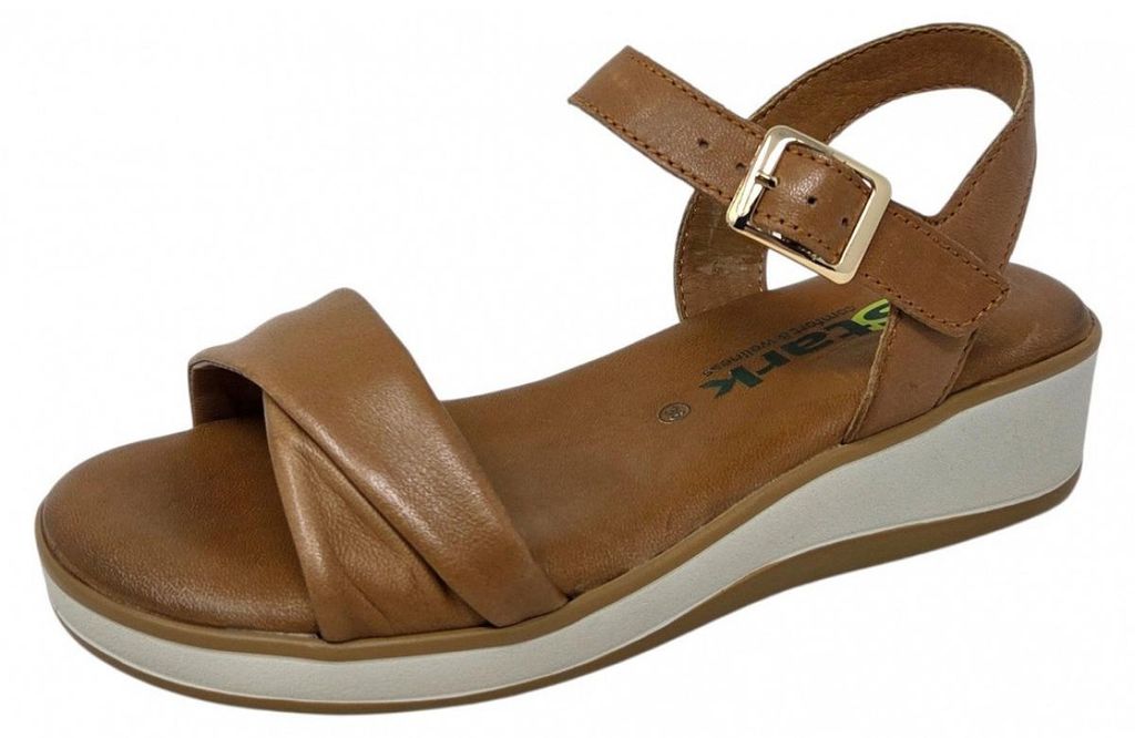 Dr. Stark Glenda Damenschuhe Sandalen Flach Sandalette Braun Freizeit, Schuhgröße:36 EU