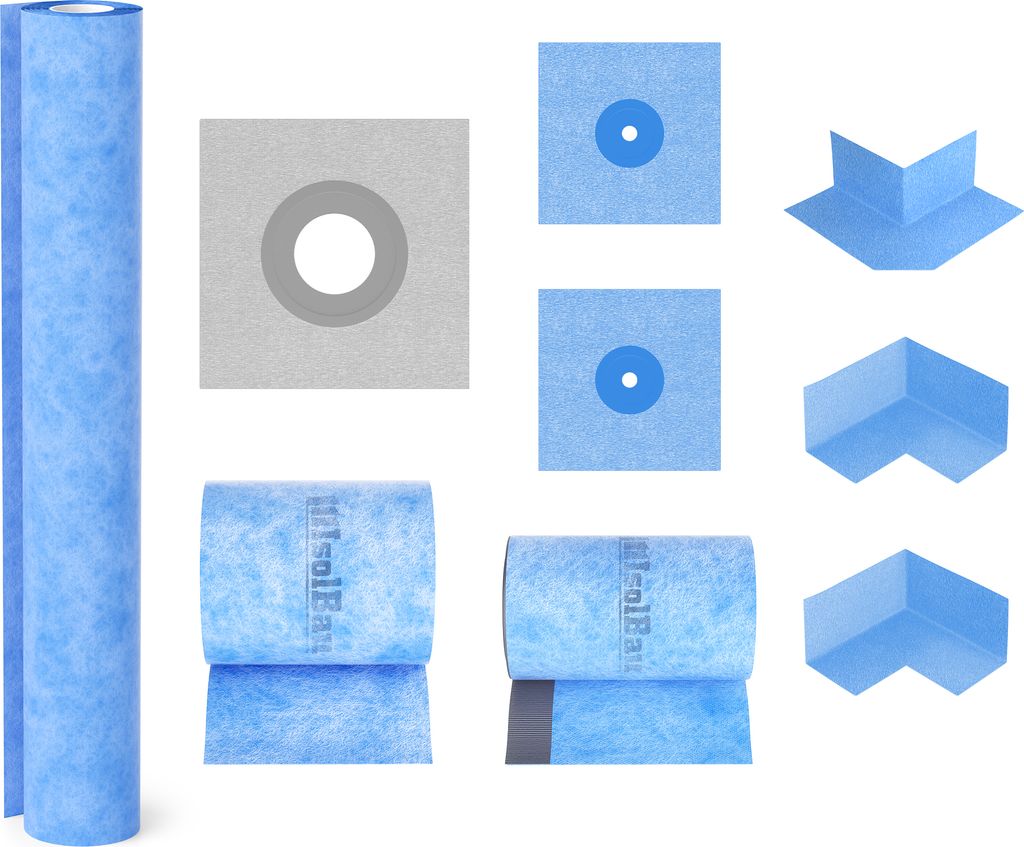 Isolbau 203B Abdichtung Bandset - Dicht-Set für den Innen und außen bereich inkl. 10 m Dichtband, 2x Innenecken, 1x Außenecke, 2x Wandmanschette...