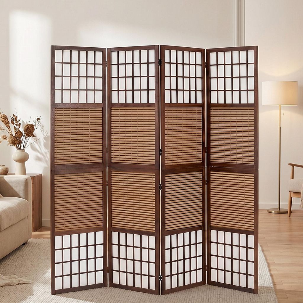 Homestyle4u Paravent Raumteiler 4 teilig Faltbar Blickdicht Produktbild 