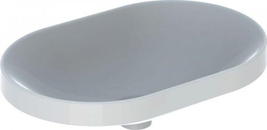 Geberit Einbauwaschtisch VariForm elliptisch, 600 x 400 mm, ohne Hahnloch, ohne Überlauf weiß