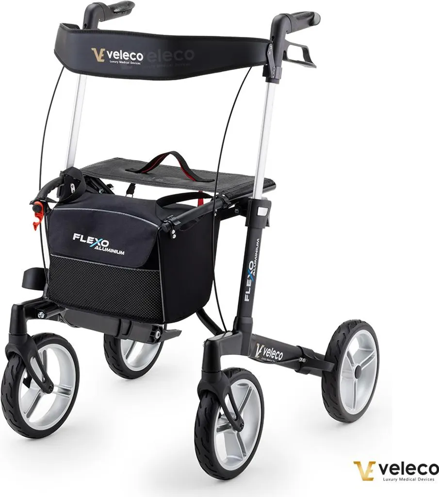 Réduisez la fatigue avec le Rollator Veleco Flexo pliable avec siège