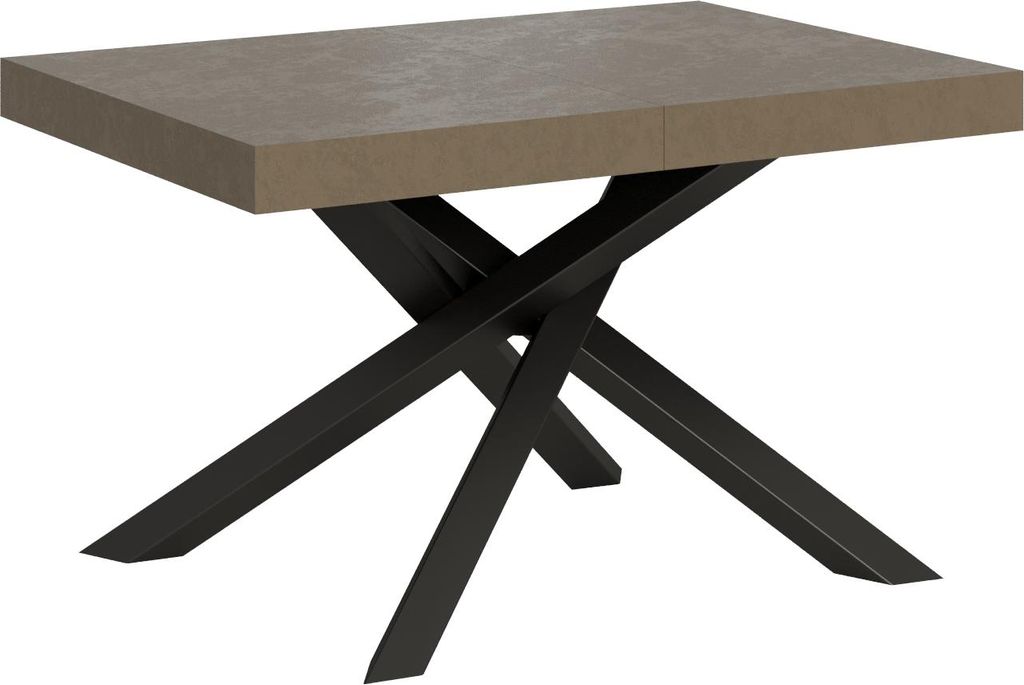 Volantis taubengrauer ausziehbarer Tisch 120/224x90 cm mit anthrazitfarbenen Beinen