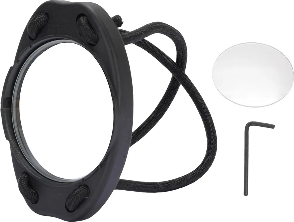 Miroir de Plongée Portable et Inoxydable avec Cordon de Maintien Noir