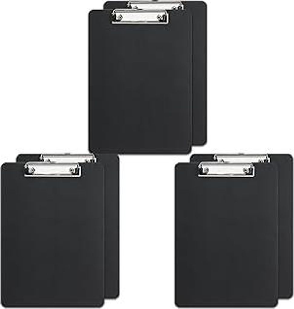 Klemmbrett A4, schwarz, mit gummierter Metallklammer, Clipboard aus hartem Kunststoff, A4, Planet für Büro, Studenten, Organisation von Dokumente...
