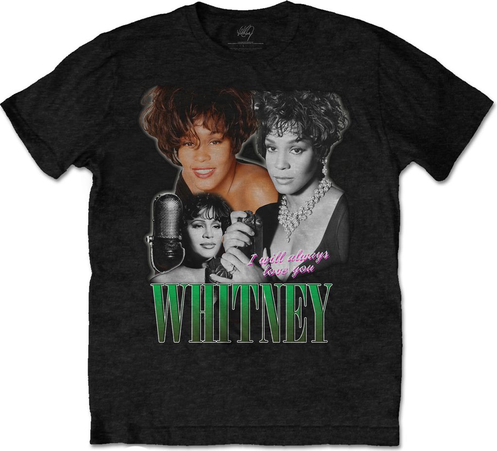 Whitney Houston - "I Will Always Love You Homage" T-Shirt für Herren/Damen Uni RO7853 (M) (Schwarz)
