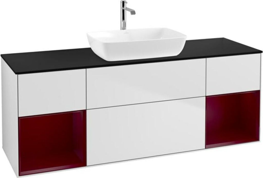 V&B Waschtischunterschrank Finion 160cm, Pl b m, Reg Peo m Lac, wh. m Lac