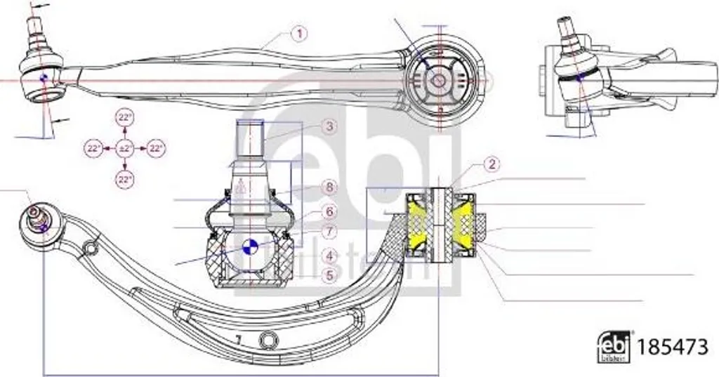Triangle de Suspension Arrière Gauche pour Audi Q5 8RB SQ5 Quattro 15