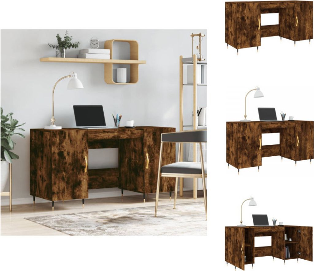 vidaXL Schreibtisch Räuchereiche 140x50x75 cm Holzwerkstoff - Schreibtische