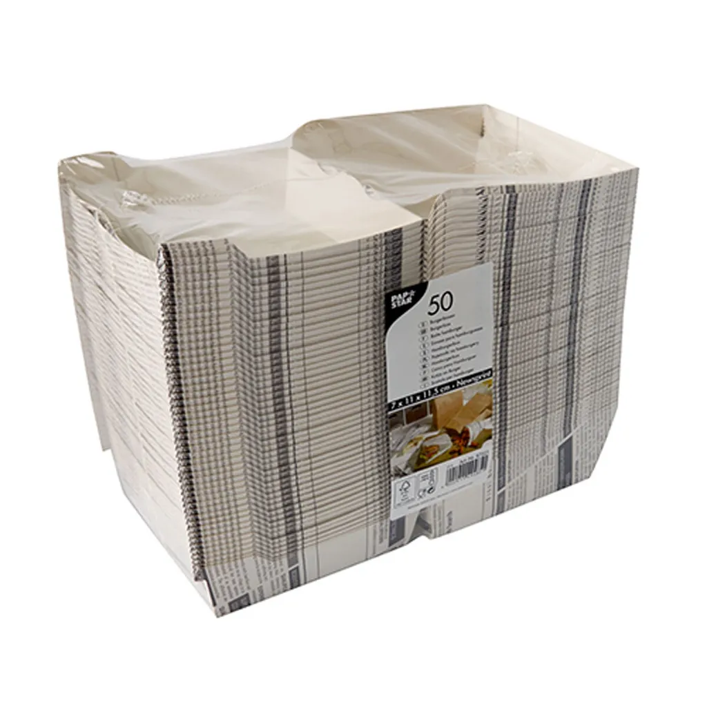 Emballage Burger Vente à Emporter 12,5x12,5 cm - Lot de 50 Pièces - 3