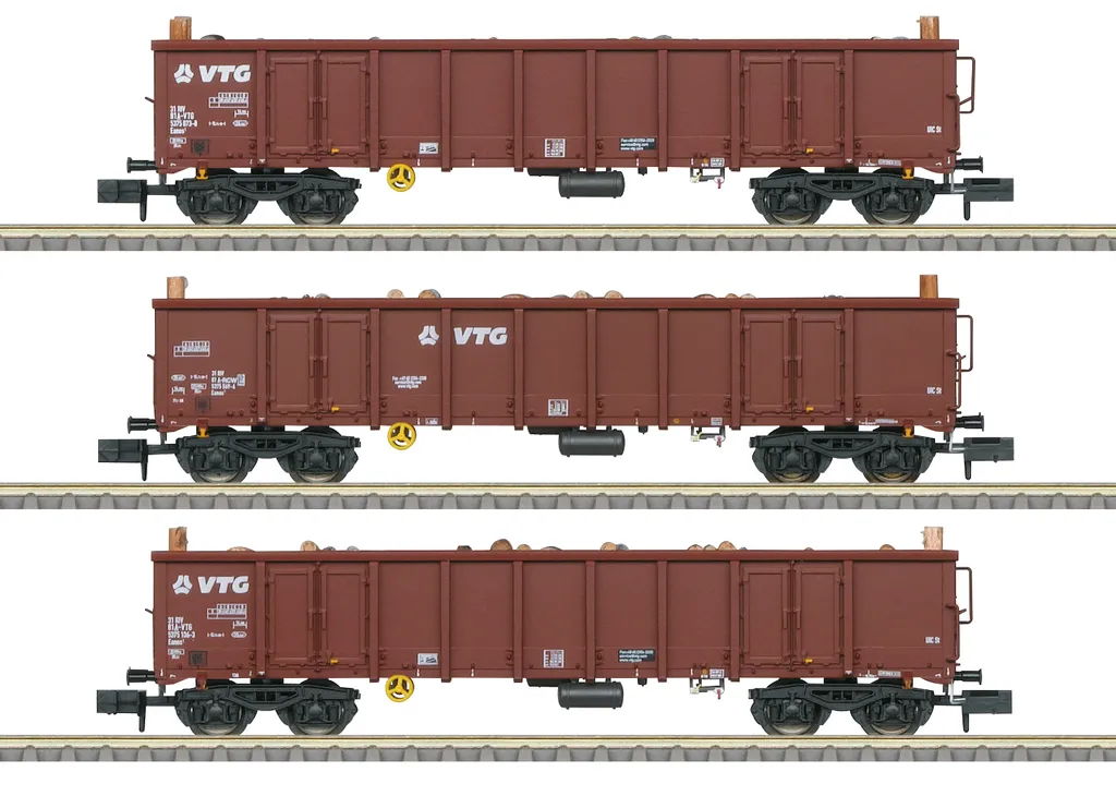 Set de wagons Eanos Minitrix 18288 avec attelages courts NEM Echelle N