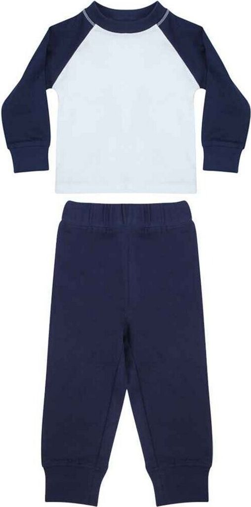Larkwood - Schlafanzug mit langer Hose für Kinder PC5967 (92) (Marineblau/Weiß)
