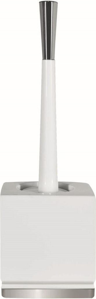 Spirella Roma WC Bürste Toilettenbürste Klobürste WC Garnitur aus Porzellan Weiß/Silber