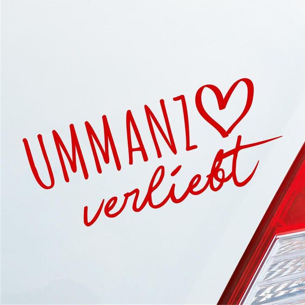 Auto Aufkleber Ummanz verliebt Herz Insel Ostsee Liebe Car 19x8 cm Rot Sticker Heckscheibenaufkleber