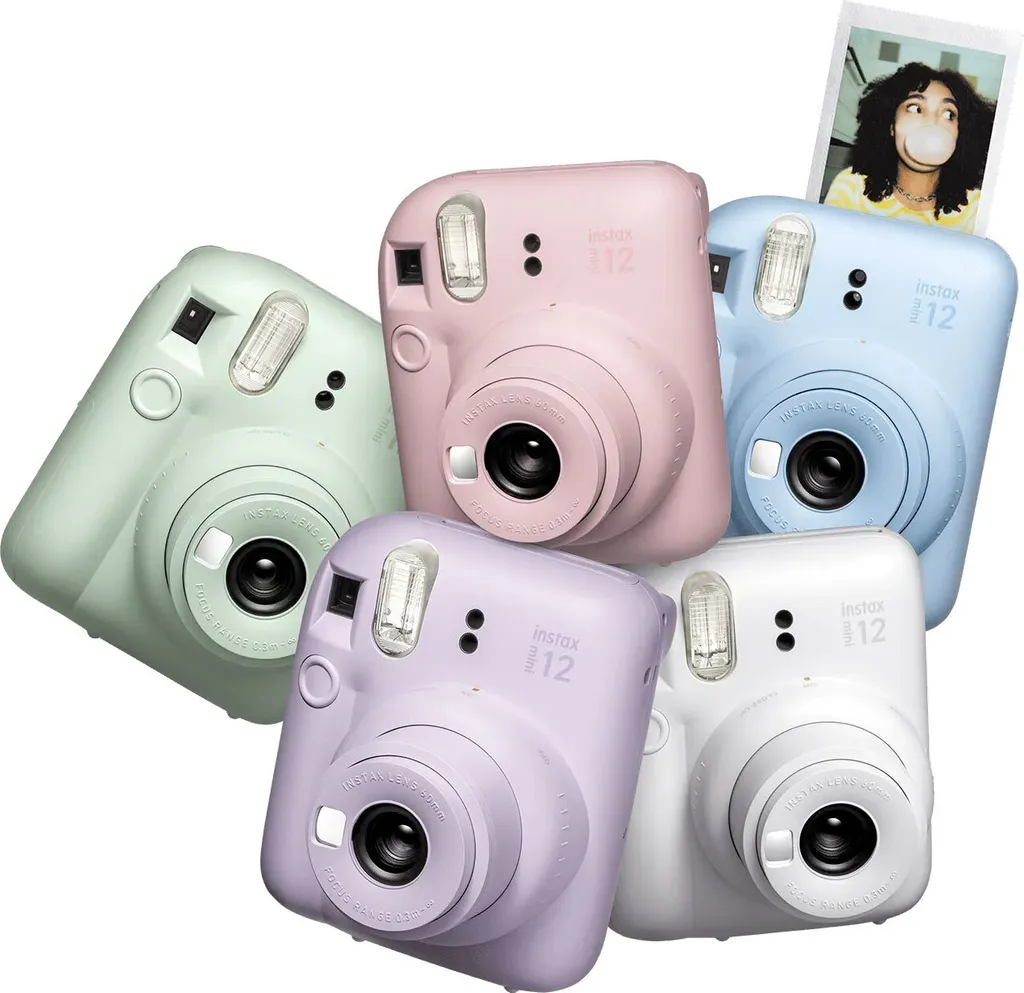 Fujifilm Instax Mini 12 Pastel Blue Idéal pour Soirées et Selfies Réussis