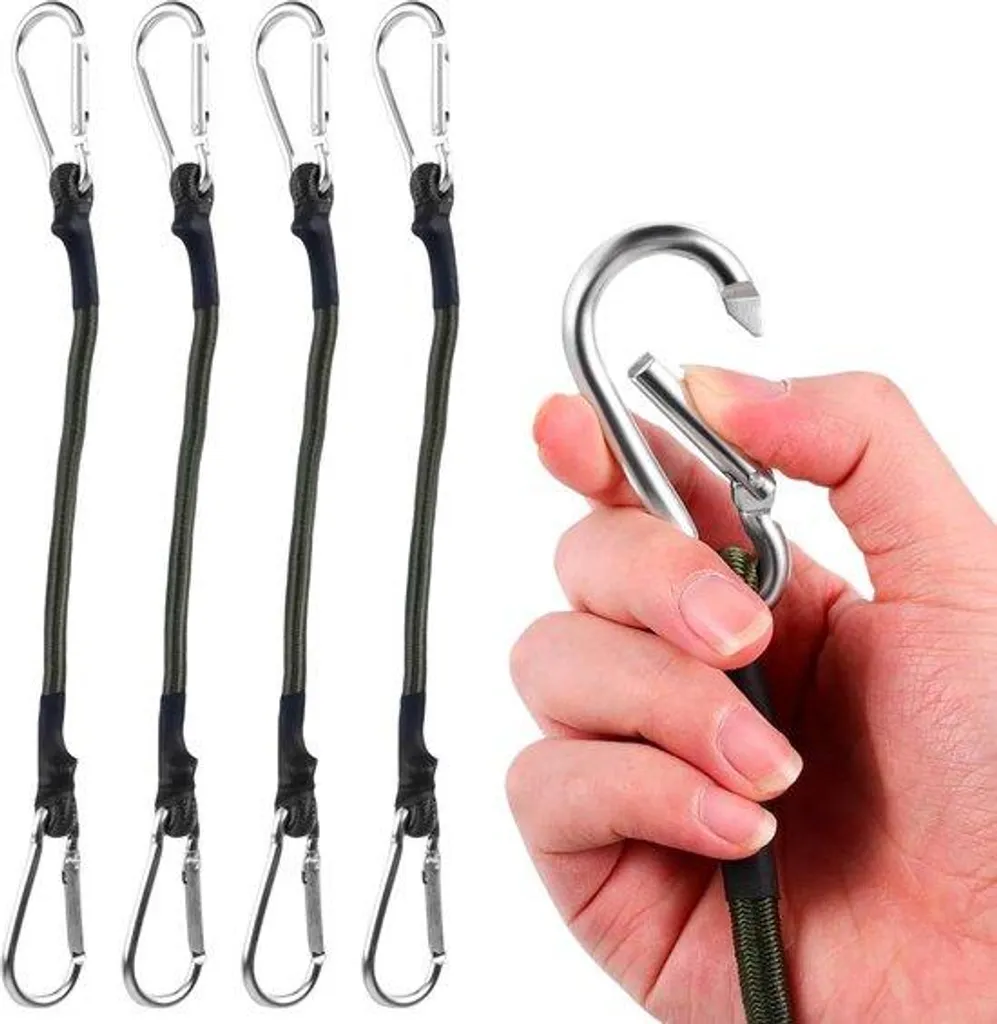 Corde élastique avec mousqueton 30 cm et 8 mm - Tendeur haute résistance