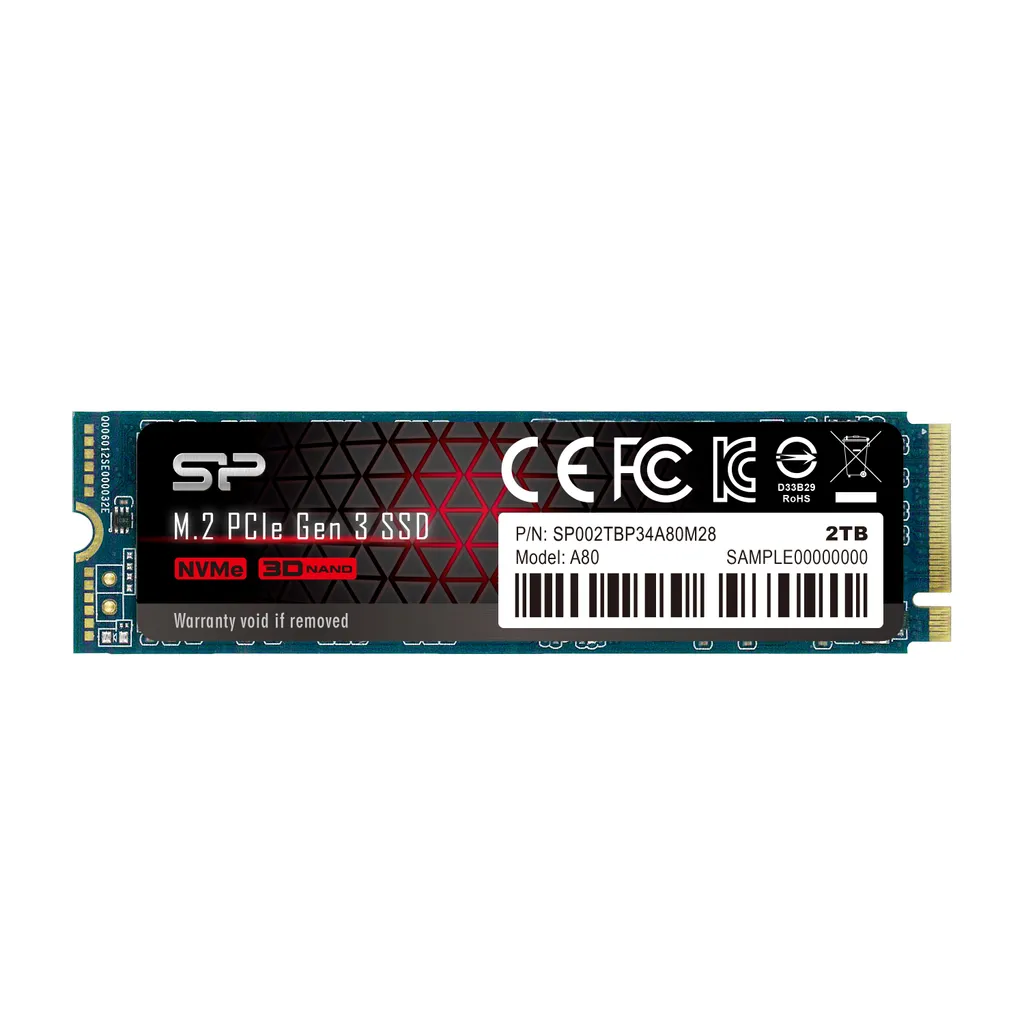 SSD NVMe 2To Silicon Power P34A80 avec Technologie SLC Cache et PCIe