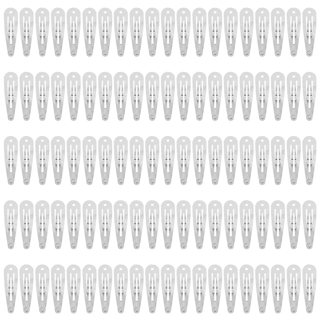 Petites Barrettes Argentées 5cm à Perforations pour Création Coiffure