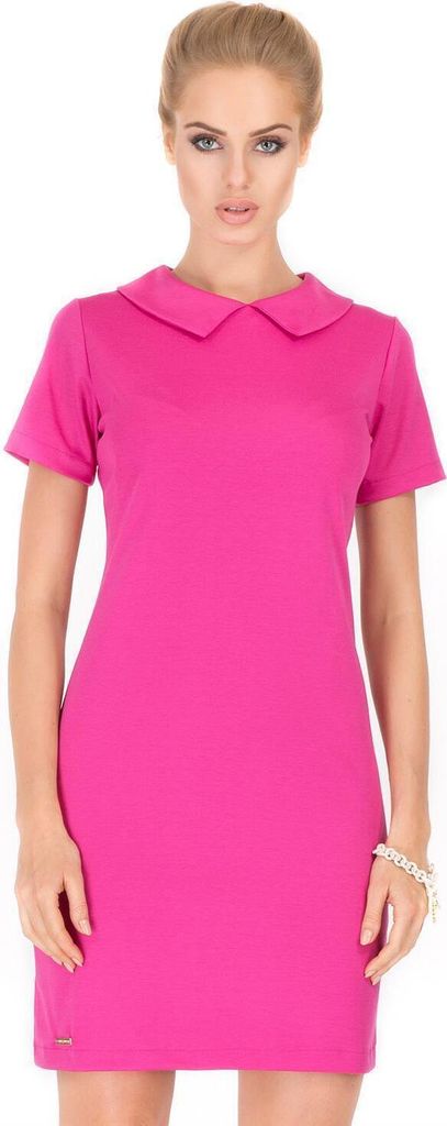 Damen Kleid Minikleid Top mit Kragen; Fuchsia/L/40