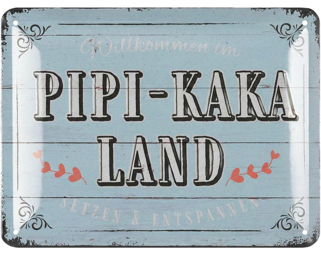 LANOLU Blechschild Pipi Kaka Land Schild, Toilettenschild Produktbild 