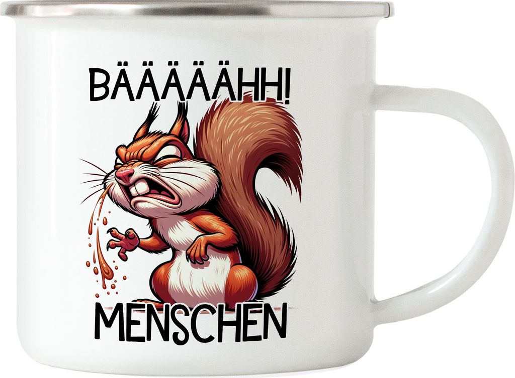 Bäh Menschen Heulendes Eichhörnchen Emaille Tasse - Büro Introvertiert