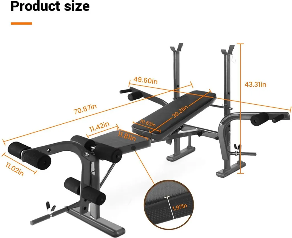 Appareil musculation corps complet avec kit développé couché noir robuste - 5