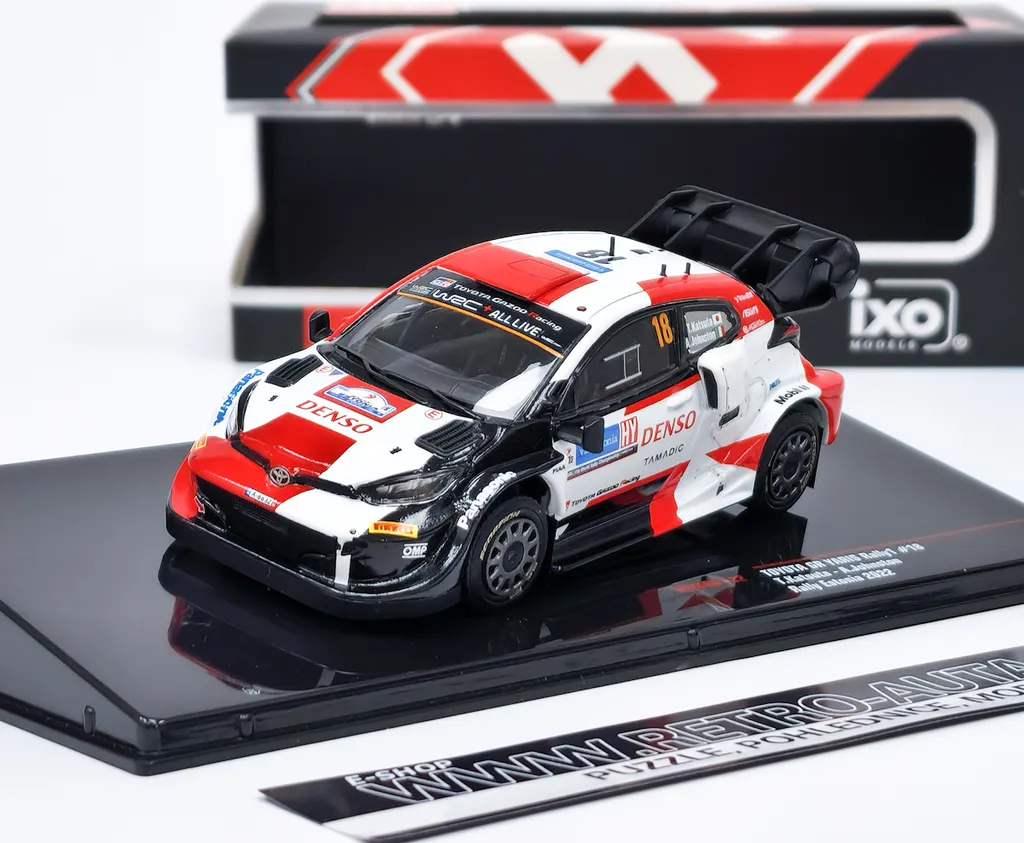 Voiture Miniature Toyota GR Yaris WRC 1:43 IXO Rallye Estonie 2022 Katsuta
