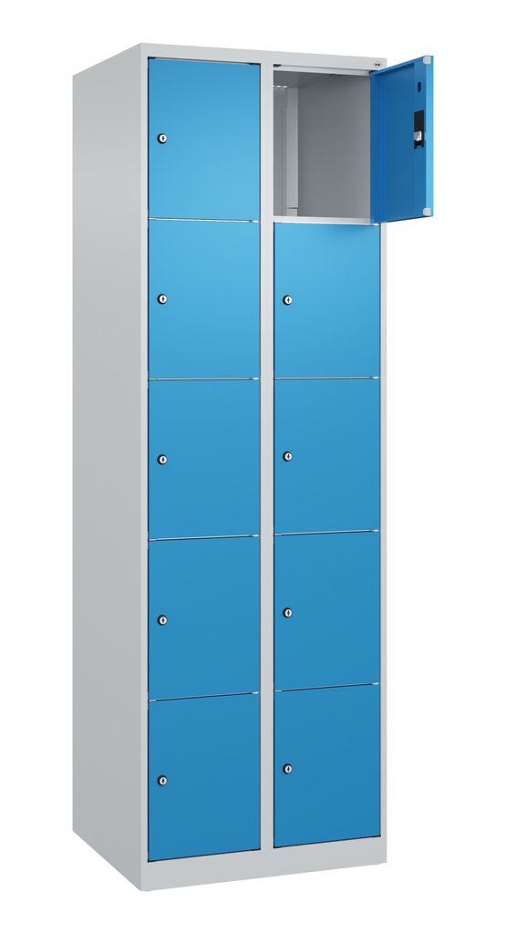 C+P Schließfachschrank Classic PLUS 2x5Fächer 1850x600x500mm l.gr/l.bl