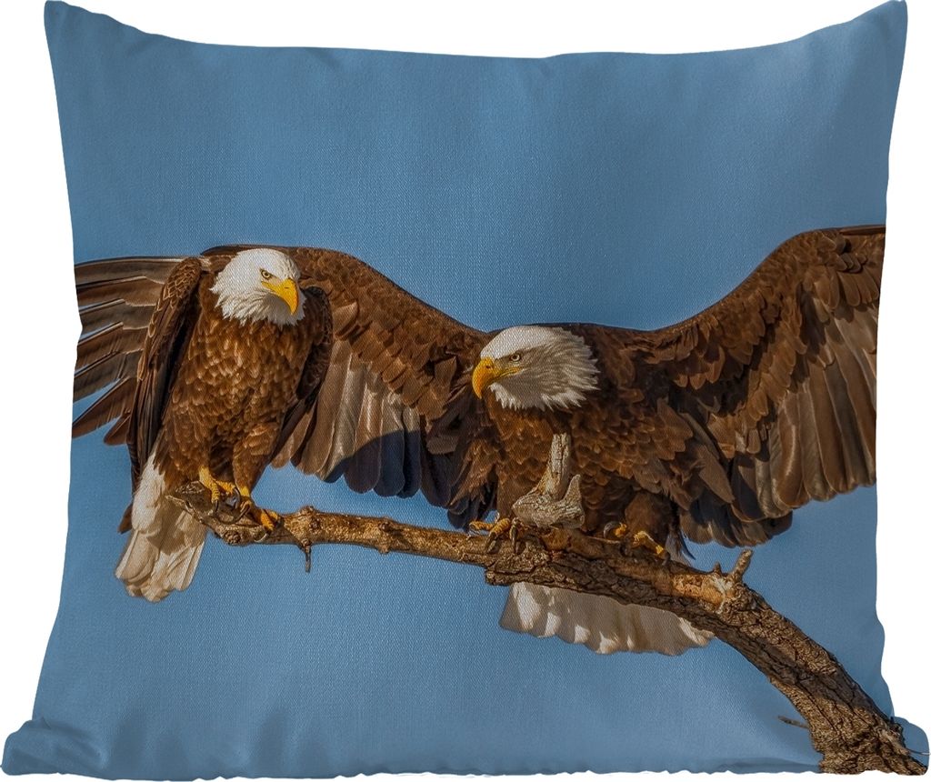 MuchoWow Outdoor Kissen - Vogel - Äste - Adler - Raubvögel - Luft - 50x50 cm - Wetterfest - Lounge Kissen - Komfortabel - Kissen mit Bild