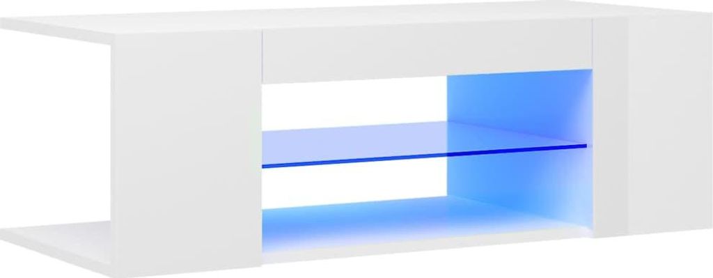 vidaXL TV skříňka s LED světly ve vysokém lesku bílá Obrázek produktu 