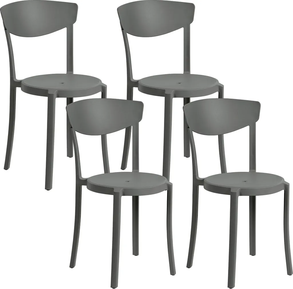 Chaises de jardin résistantes aux intempéries gris foncé x4