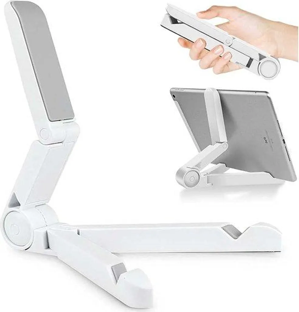 Support Tablette Ergonomique - Évitez les Douleurs de Cou, Modèle Blanc