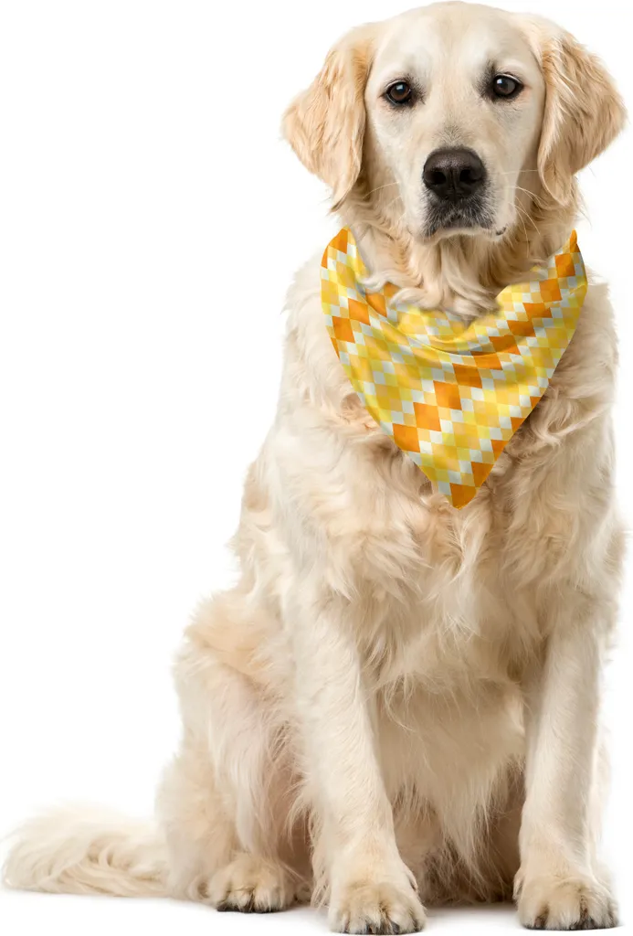 Bandana per Cani ABAKUHAUS Argyle Senape 55x55 - Accessori Pet Shop