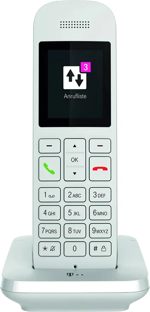 Téléphone DECT Sinus 12 Telekom blanc sans fil avec écran numérique clair