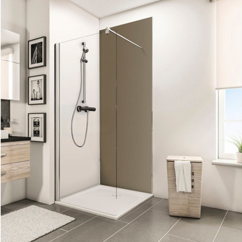 Duschrückwand SCHULTE DecoDesign ExpressPlus Unifarbe Taupe 210 x 90 cm EP1900923 678 210