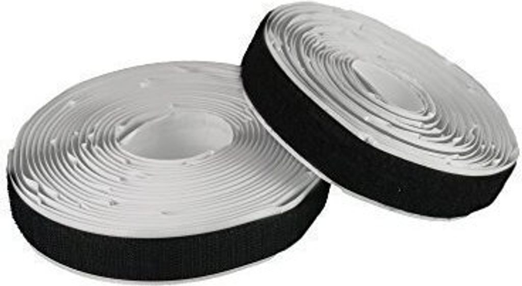 Klettband selbstklebend 20mm Flausch & Haken schwarz 25m