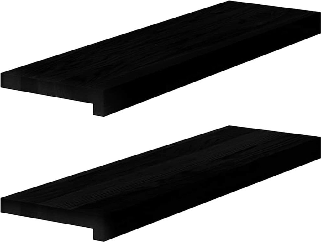 Fensterbänke 2 Stk. Dunkelbraun 70x20x2 cm Massivholz Eiche