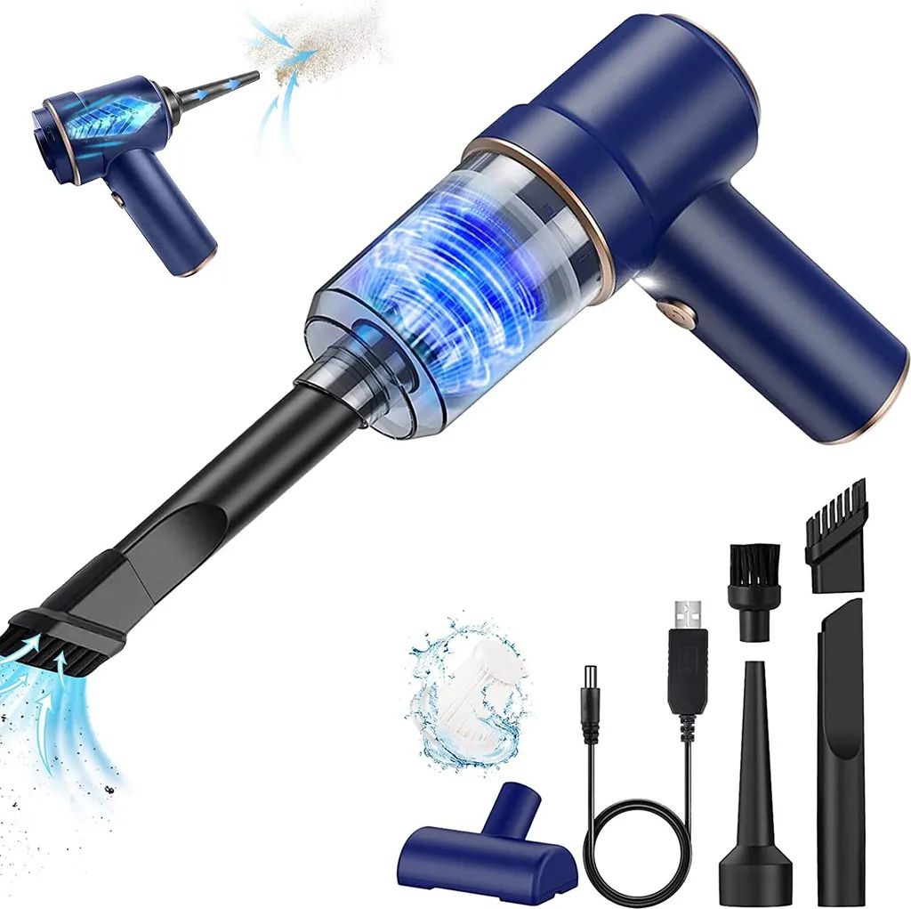 Handstaubsauger, Auto-Akku-Handstaubsauger mit LED-Taschenlampe, wiederaufladbar für Nass- und Trockengebrauch, 120 W, für den Heimgebrauch geeignet