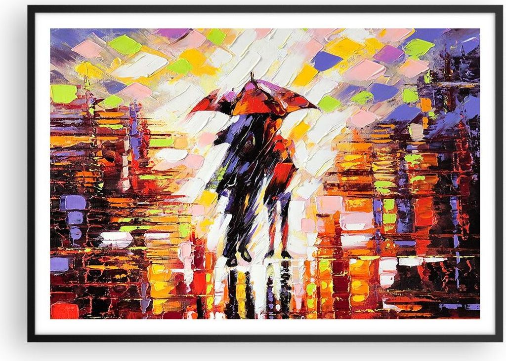 Gerahmtes Poster - Schwarzer Rahmen - gehen liebhaber - 100x70 cm - Wand Bild - Wanddeko - Wandbilder - Kunstposter - Wandposter - Bilderrahmen - B...