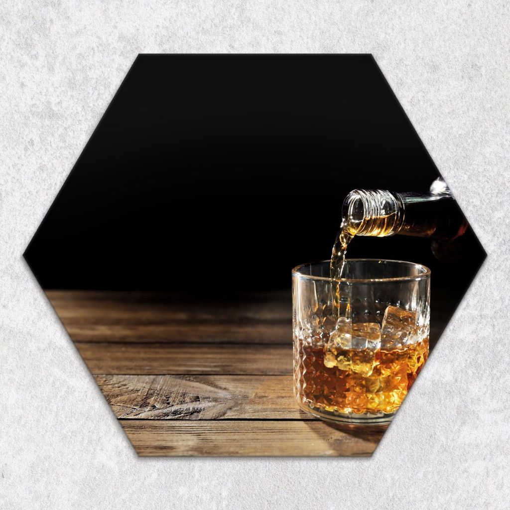 Glas-Herdabdeckplatten Glaskeramikkochfeld-Abdeckung Spritzschutz Glas Hexagon Schneidebrett 40 cm Whisky