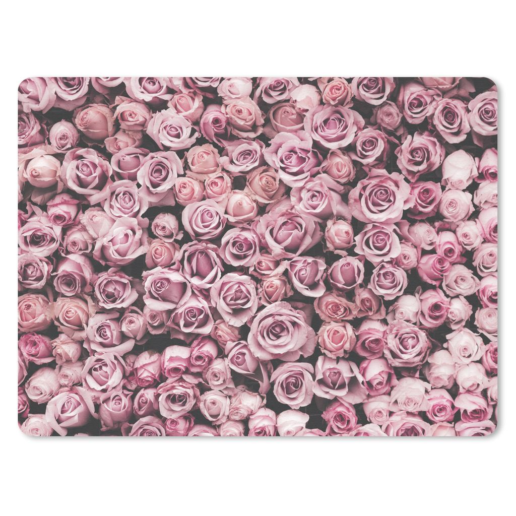 MuchoWow Mauspad Mousepad Blumen - Rosen - Natur - Rosa - Botanisch 40x30 cm - Mousepads - Maus Mat - Pad - Mausunterlage - Anti Rutsch