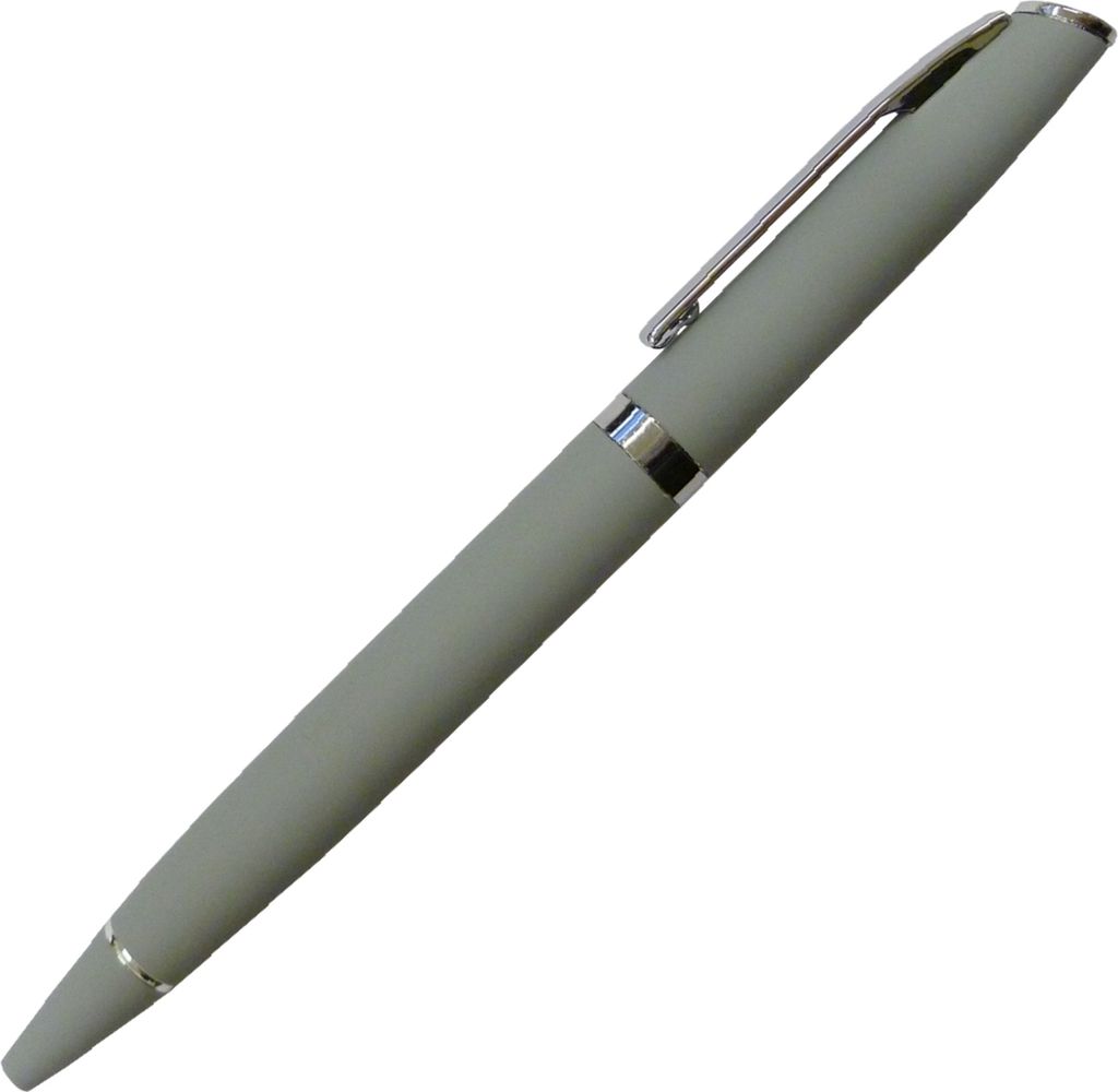 Drehkugelschreiber aus Metall / in hochwertigem Design / Farbe: grau