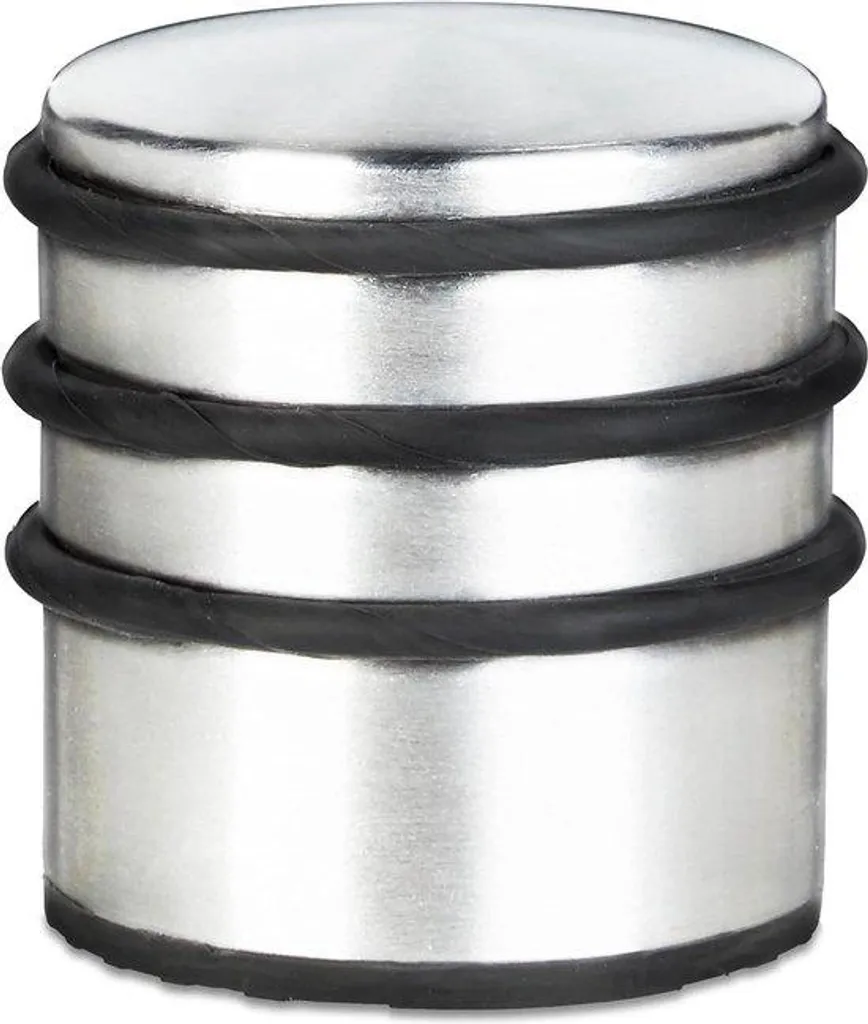Butoir de porte 75mm Argent HBD antidérapant avec amortisseur caoutchouc