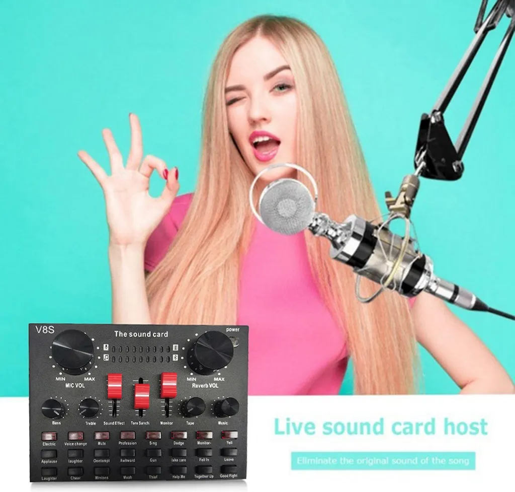 Microphone BM800 Noir/Or + Carte Son Multifonction - Kit Studio Pro