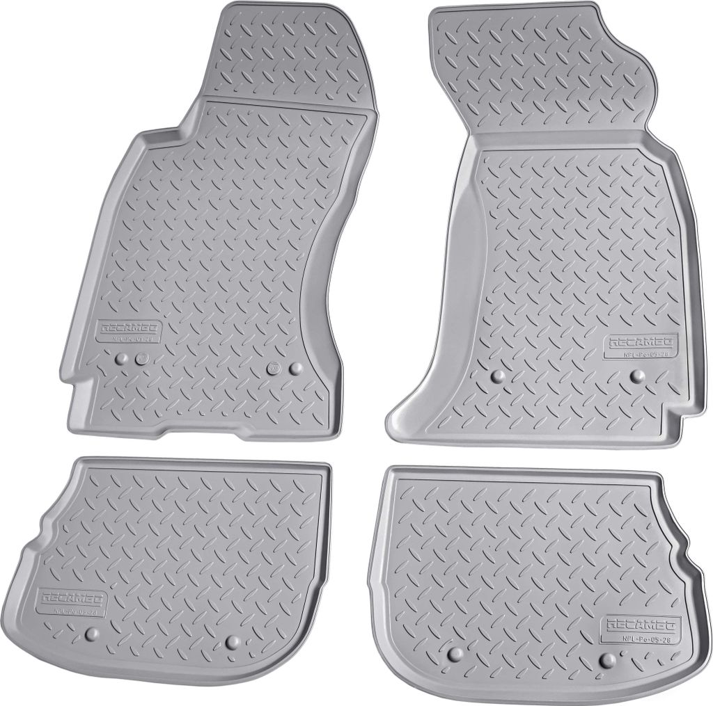 Gummi Fussmatten für AUDI A4 8D B5 Limousine Avant BJ 1994-2001 | grau mit Rand