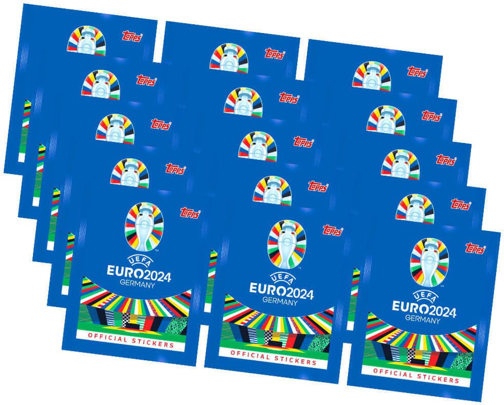 Topps UEFA EURO 2024 Sticker - Fußball EM Sammelsticker - 15 Tüten