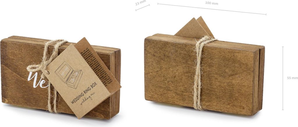 Ringschachtel Holz 10x5,5cm Mr & Mrs Schriftzug Hochzeit Produktbild 