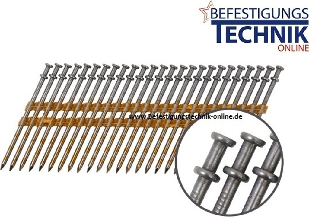 Streifennägel Schalungsnagel 33x45/57mm glatt blank 20° Duplex für Tjep FH21/90 Hikoki NR3675DD 2,0M