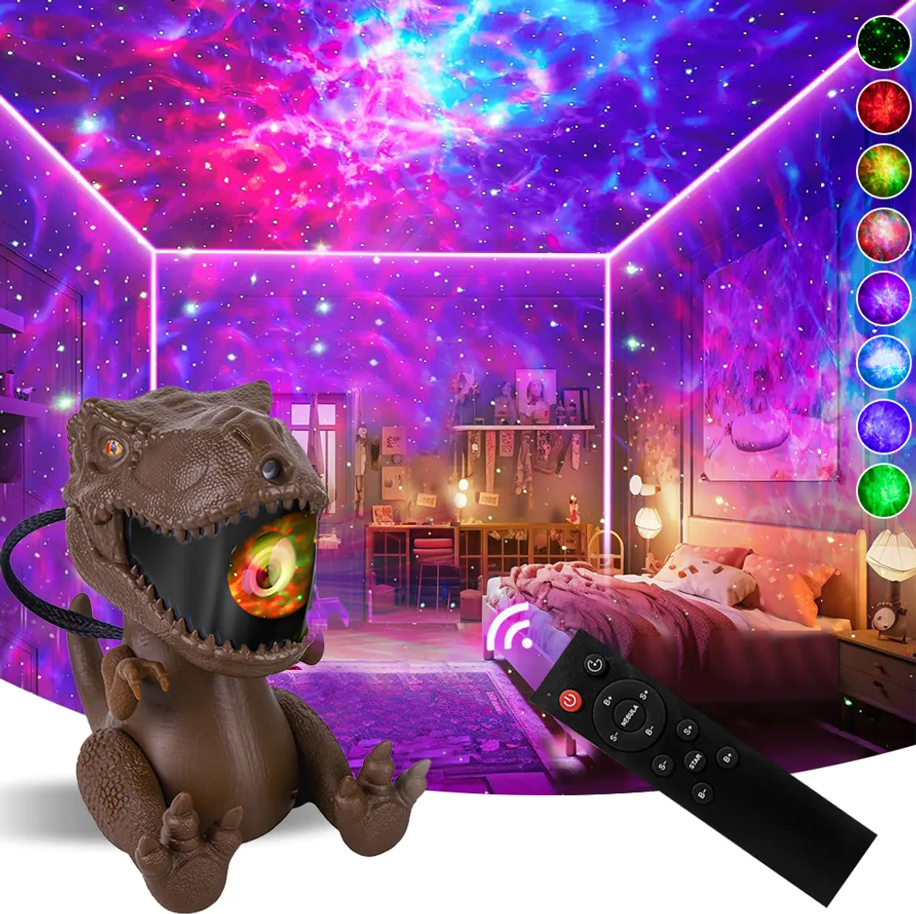 Luce Notturna Bambini Dinosauro - Proiettore Galassia Stelle Natale